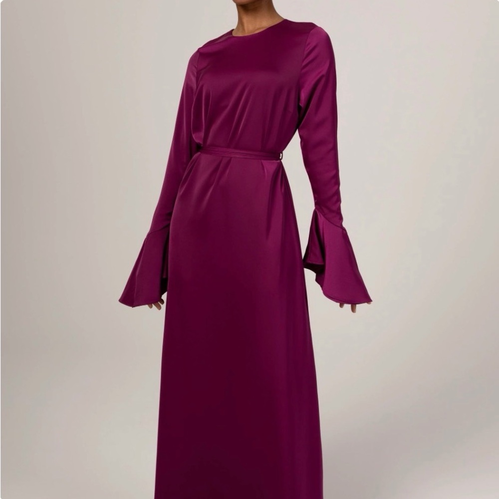 Elegant Purple Long Sleeve Dress